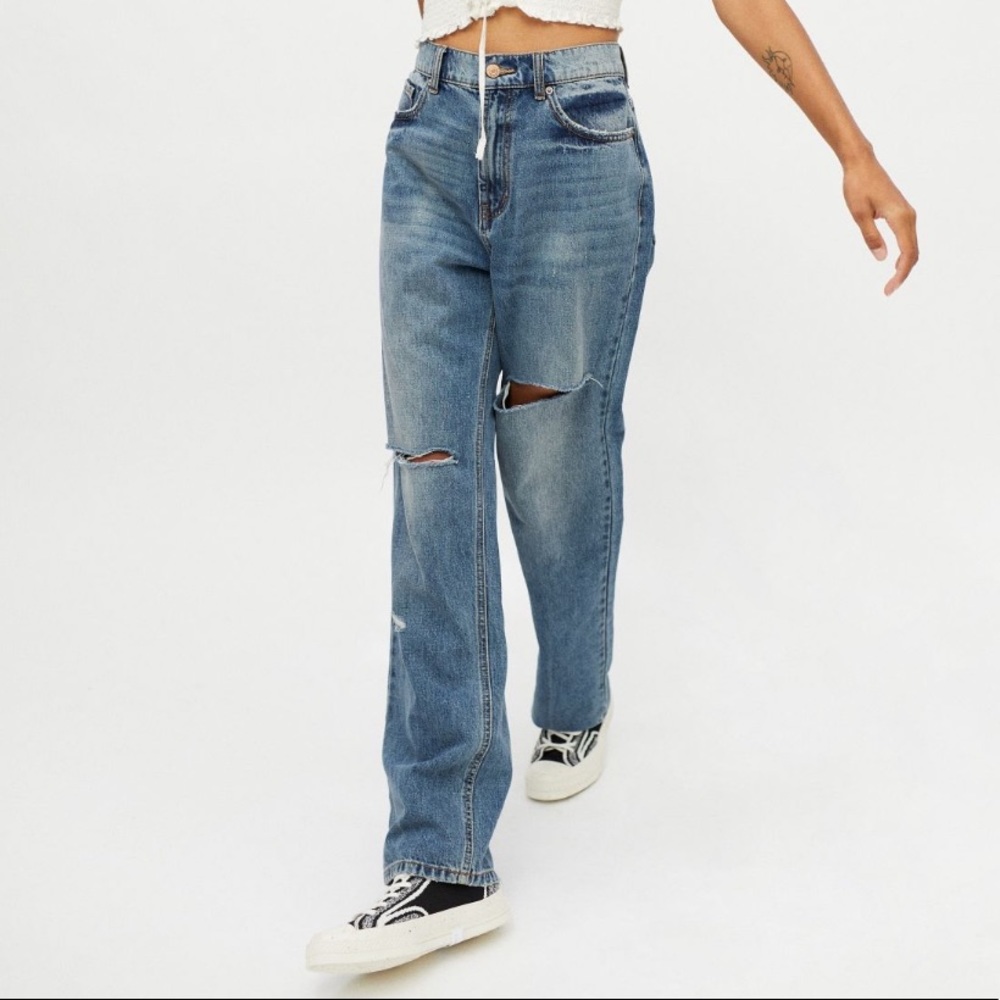 Urban Outfitters BDG Loose Straight Jeans Size 29 Blue Denim Ripped Distress